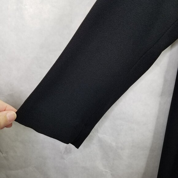 Vtg Nat Kaplan Couture Shift Dress 14 Black Long Sleeve Layered Ribbon Bow 80's - Picture 7 of 16